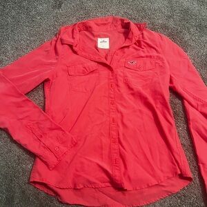 Hollister Vibrant Red Casual Shirt